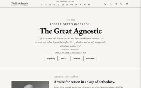 The Great Agnostic home page screenshot